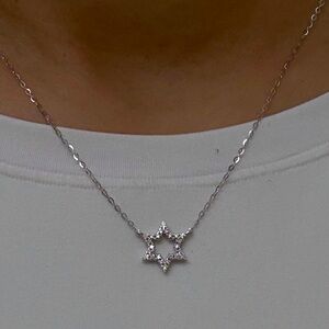 Mini diamond Star of David necklace